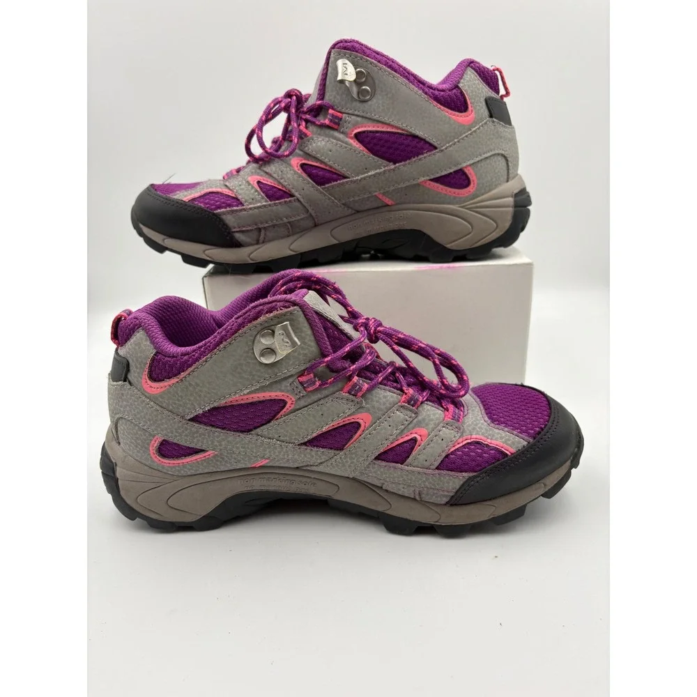 Merrell Moab FST Low Waterproof Hiking Shoes Purple Grey MK165033 Kids 4.5M